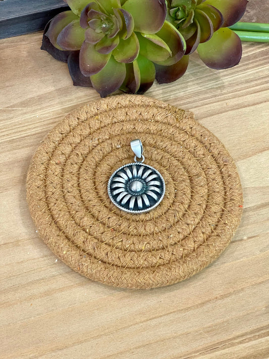 Handmade Sterling Silver Pendant with Signed Nizhoni