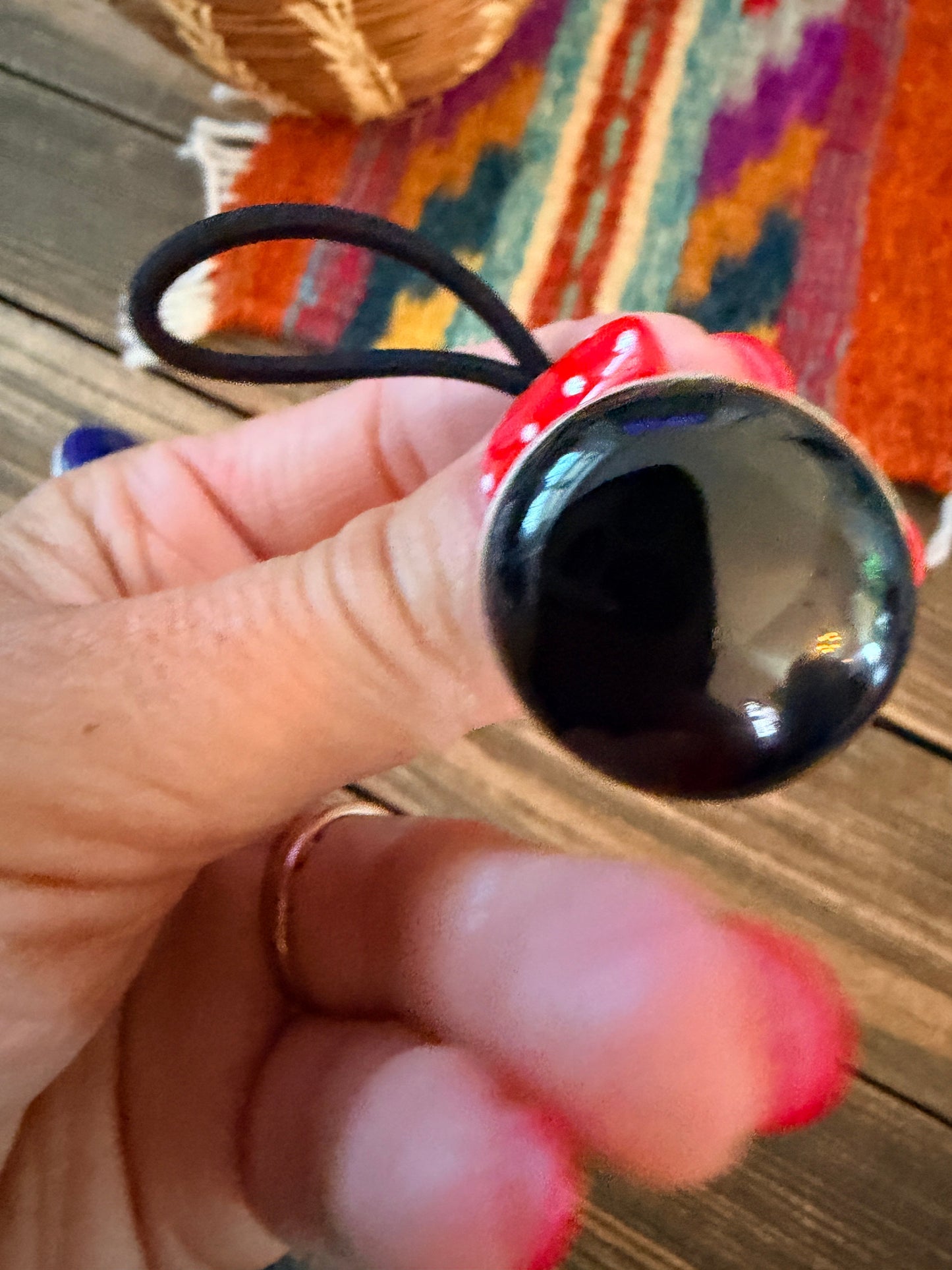 Handcrafted Onyx & Sterling Silver Hair Tie Charm
