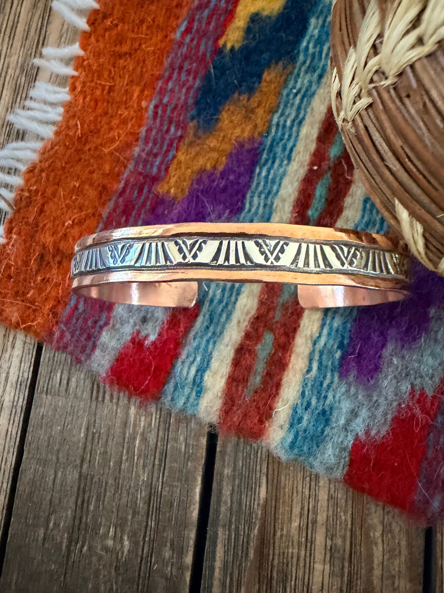 Handcrafted Copper & Sterling Silver Cuff Bracelet