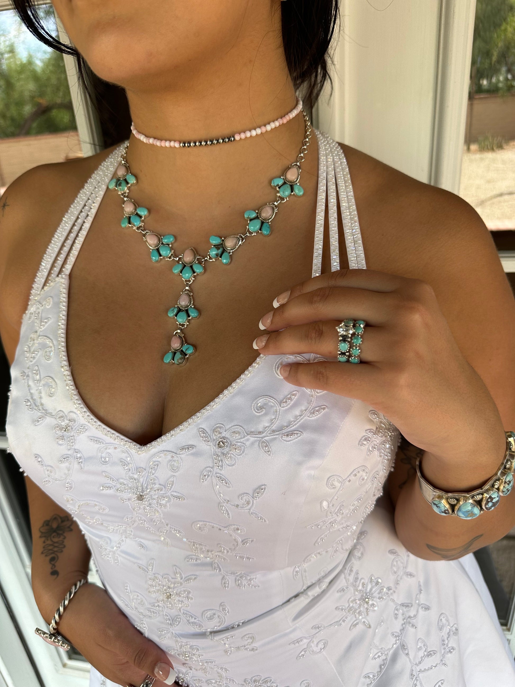 Buy Blue Crystal Necklace Set Online From Odette