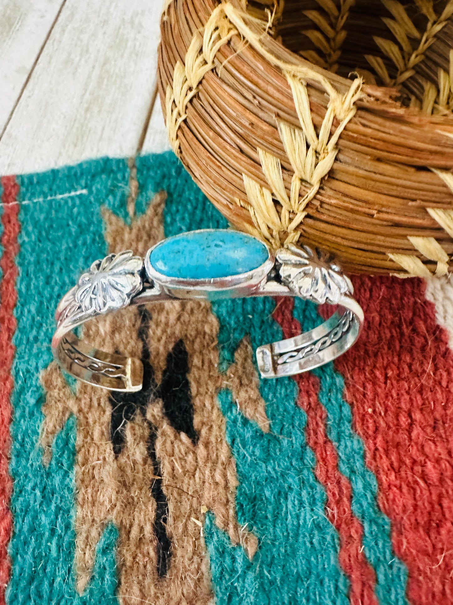 Handcrafted Turquoise & Sterling Silver Cuff Bracelet