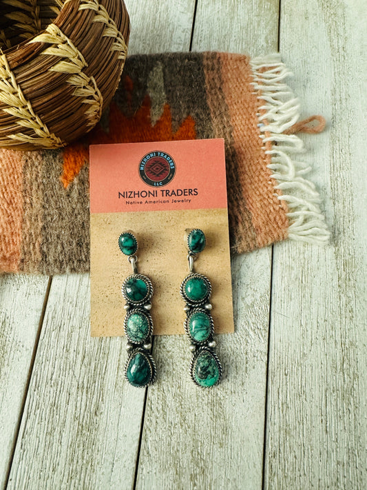 Handcrafted Variscite and Sterling Silver Dangle Earrings
