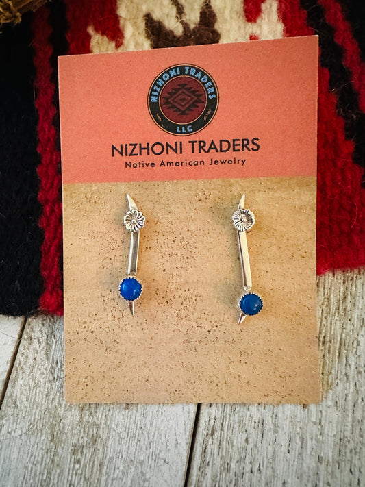Handcrafted Lapis and Sterling Silver Dangle Earrings