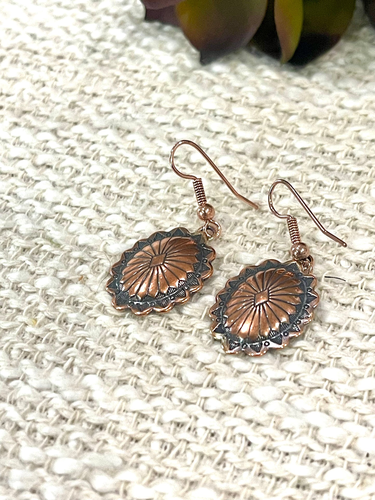 Handmade Copper Dangle Earrings
