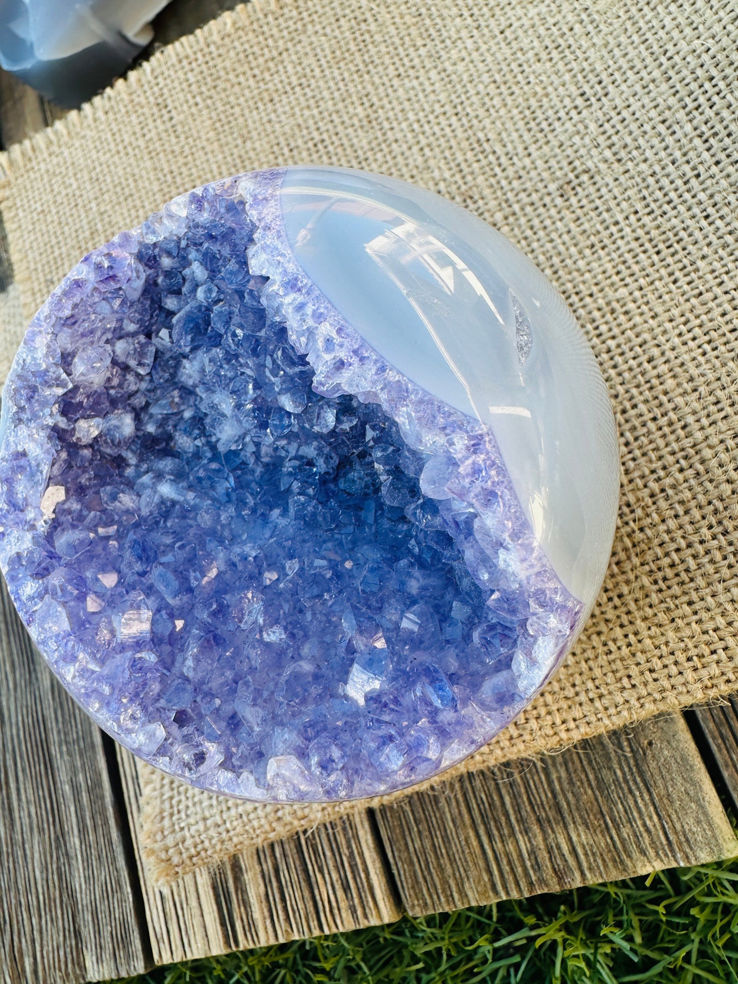 Nizhoni Crystals ✨  Purple Amethyst Geode Sphere
