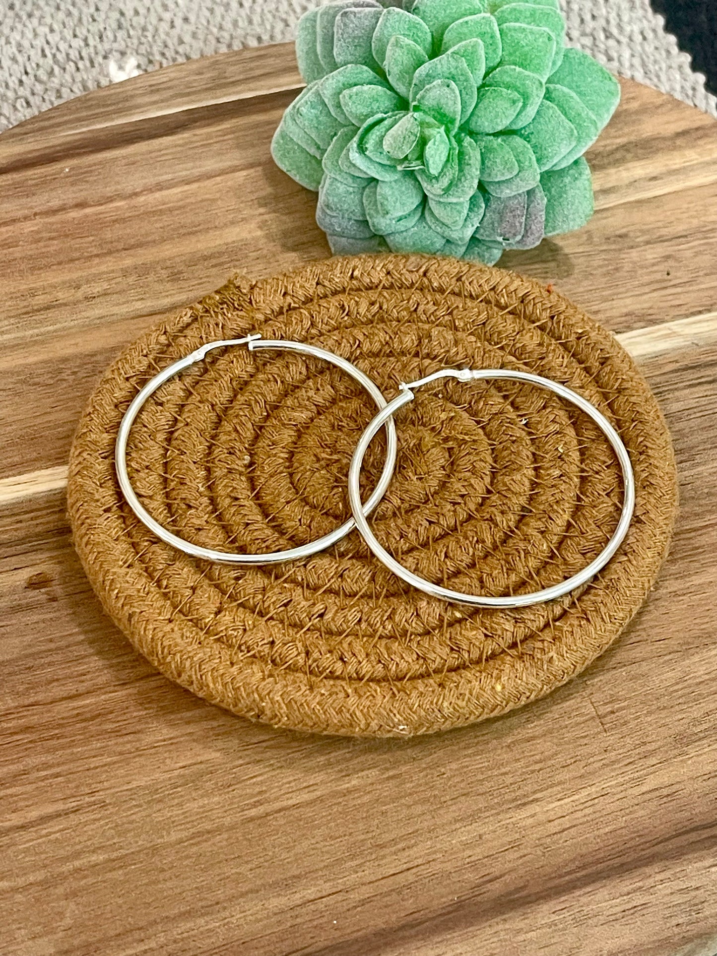 The Bijoux Vault Vintage Silver Hoop Earrings
