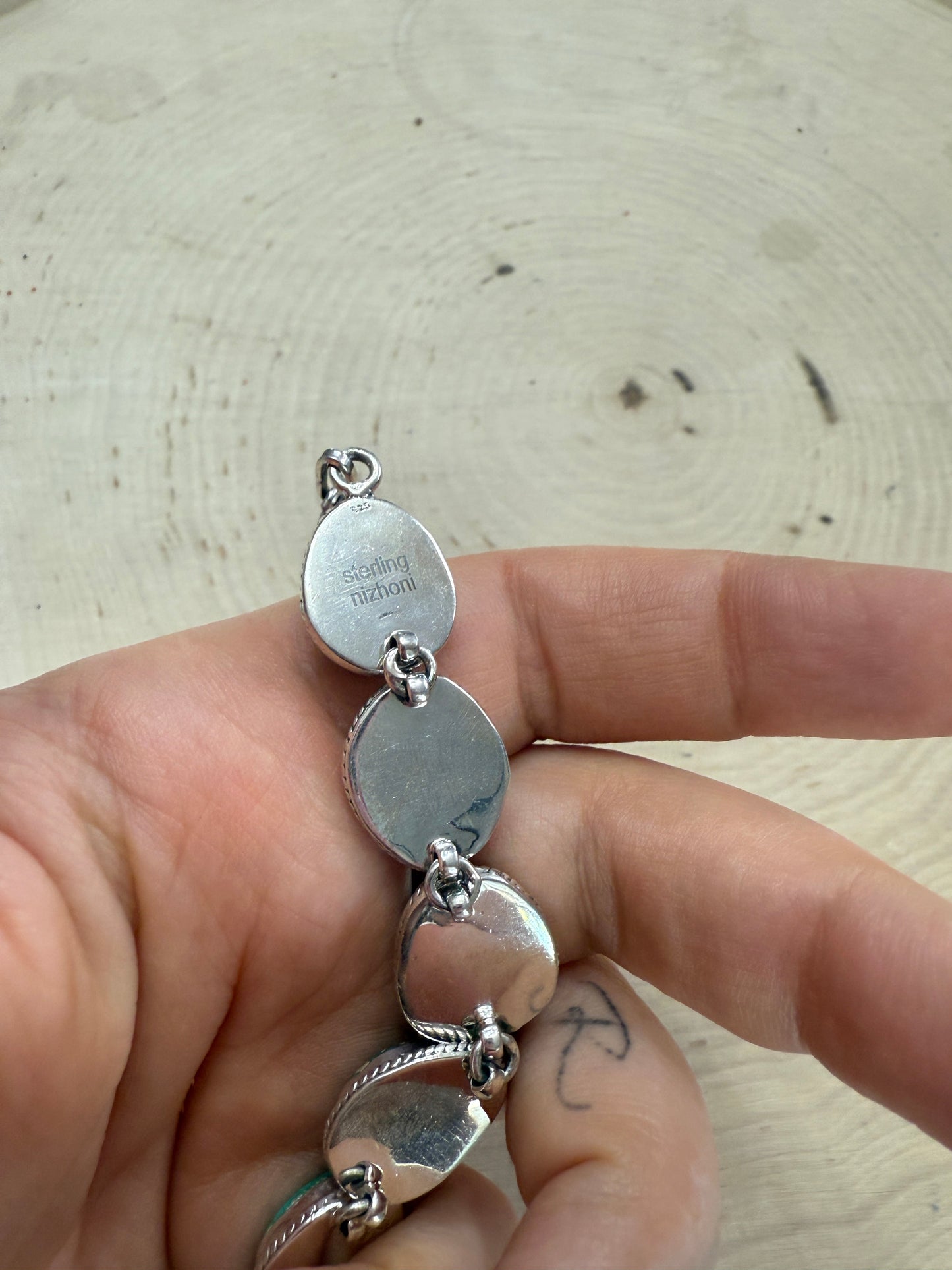Handmade Sonoran Turquoise & Sterling Silver Link Bracelet