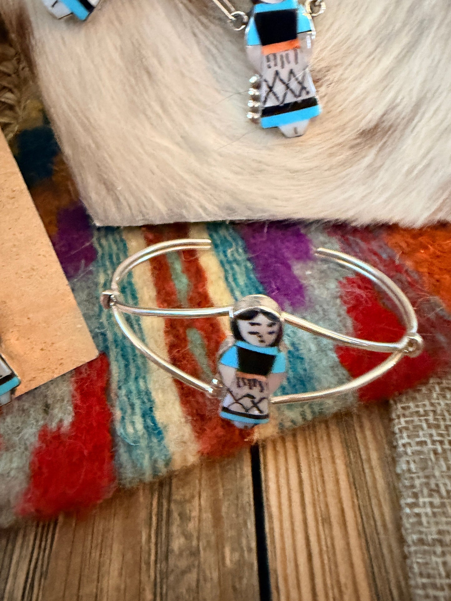 Handcrafted Multi Stone & Sterling Silver Inlay Maiden 4-Piece Jewelry Set by Joyce Waseta