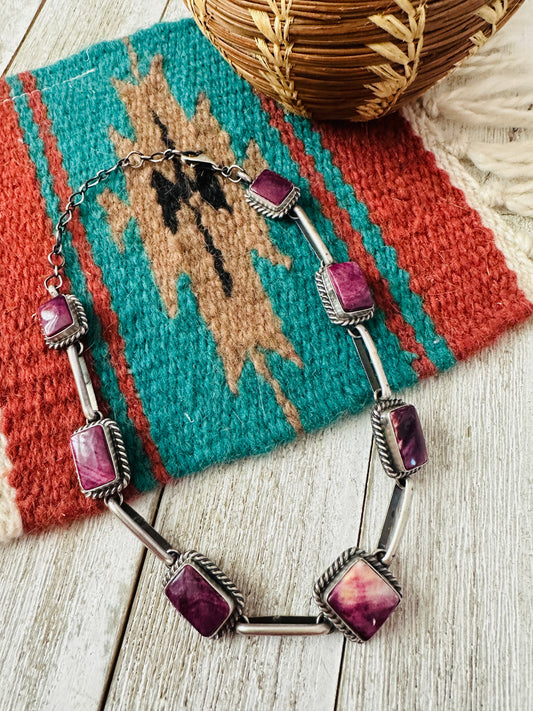Handcrafted Sterling Silver & Purple Spiny Choker