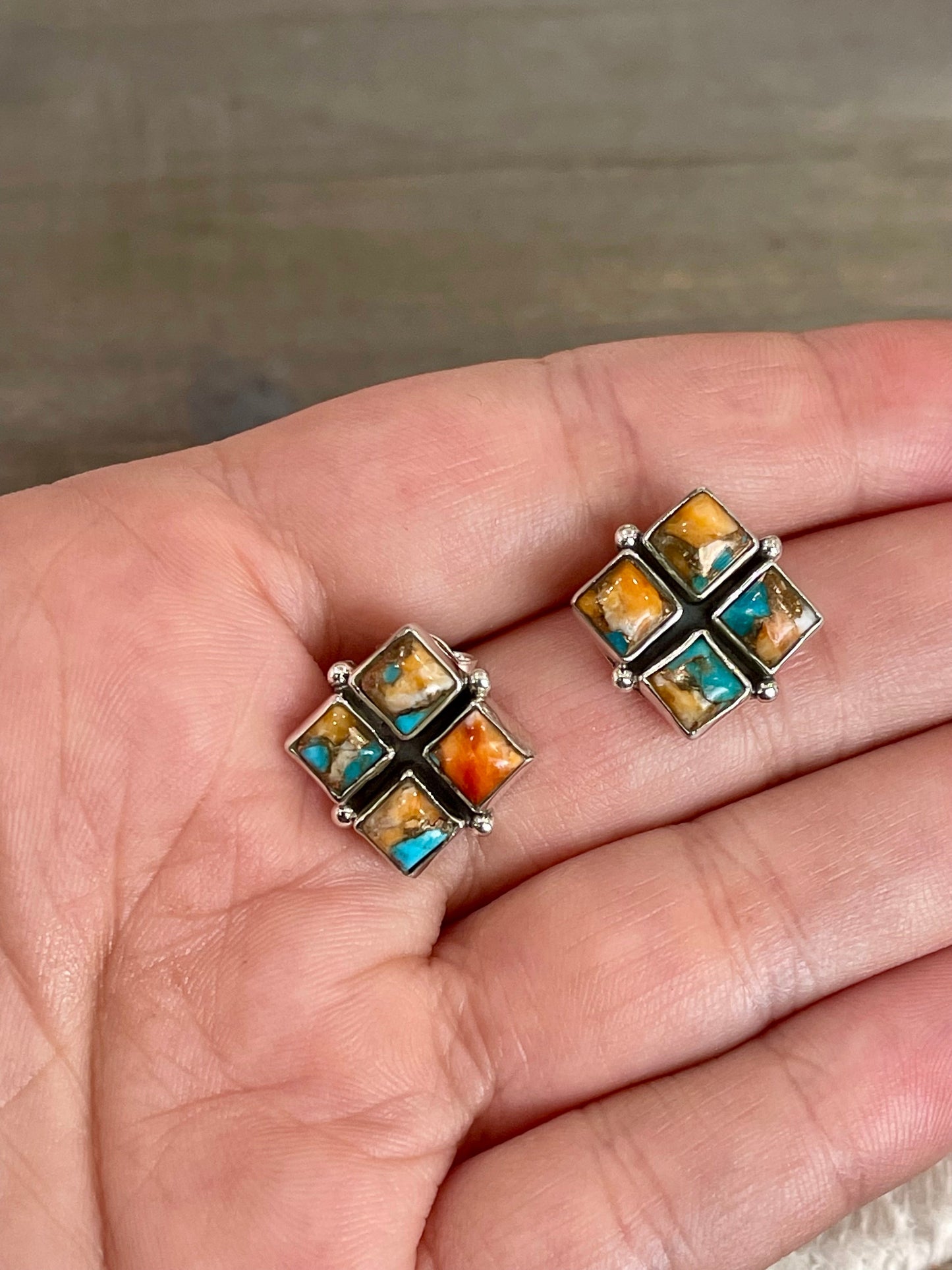 Nizhoni Handmade Spice & Sterling Silver Earrings