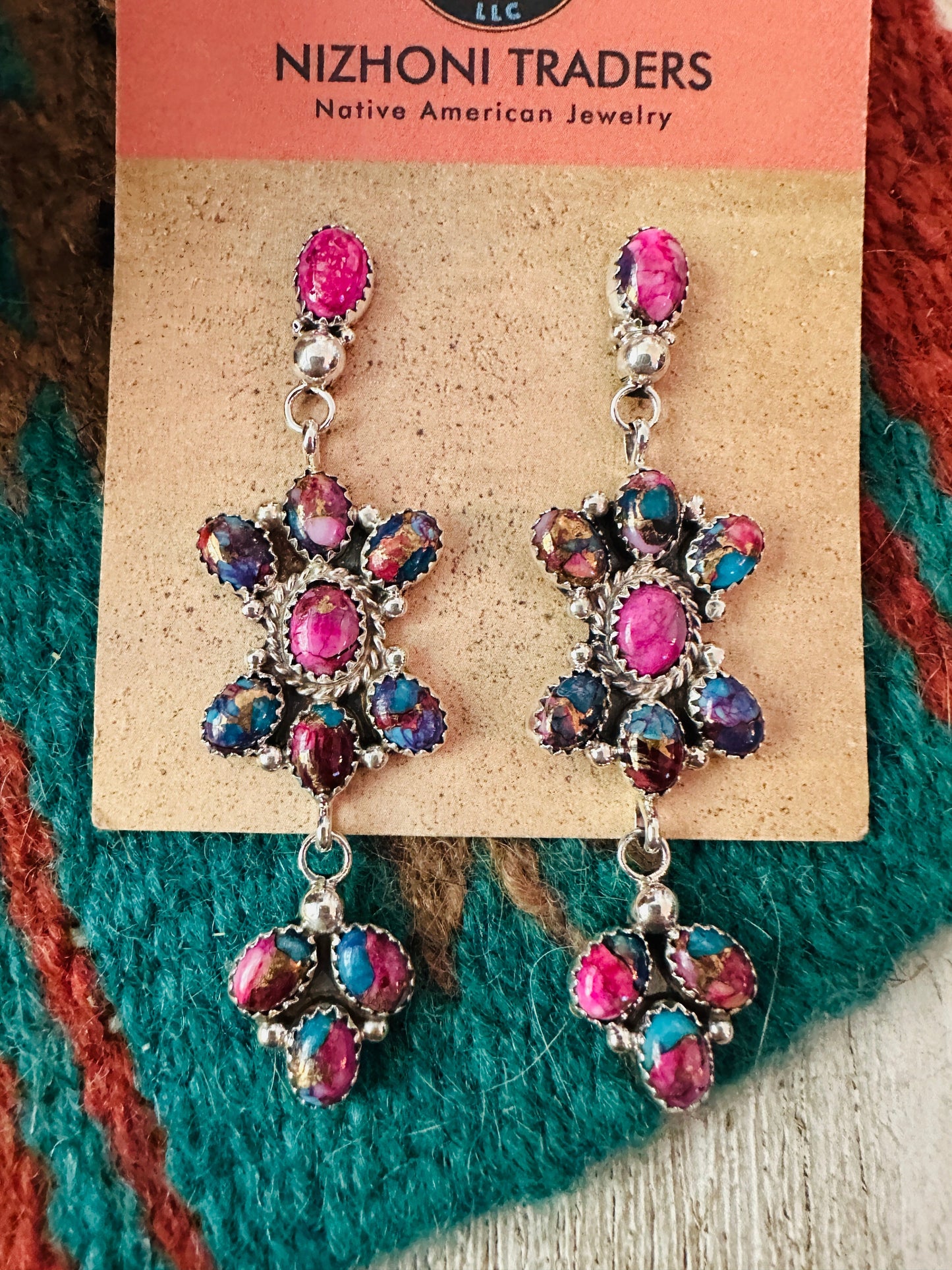 Handcrafted Pink Dream Mojave & Sterling Silver Dangle Earrings