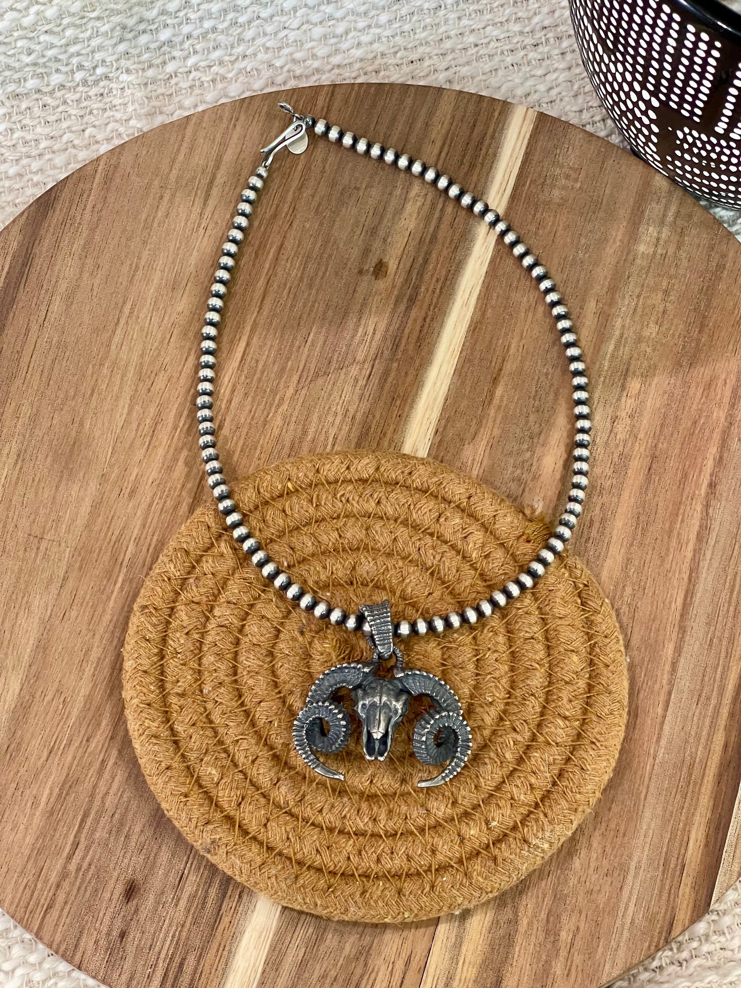 Handcrafted Sterling Silver Ram Pendant