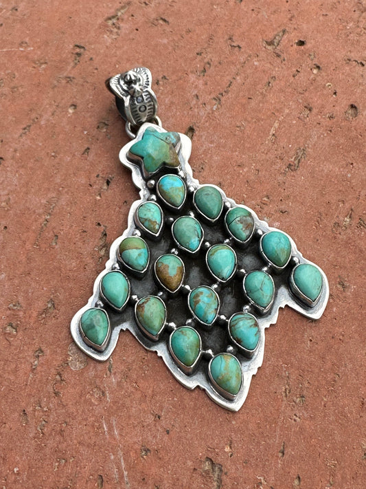 Handmade Sterling Silver & Turquoise Christmas Tree Pendant