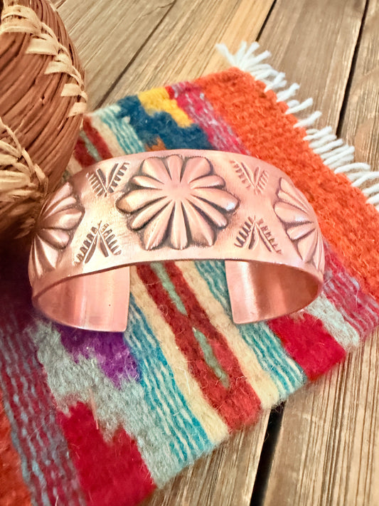 Handcrafted Copper Cuff Bracelet by Elvira Bill