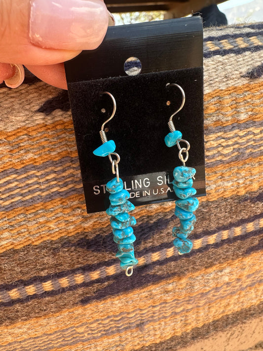 Handcrafted Old Pawn Sleeping Beauty TurquoiseChip Dangles