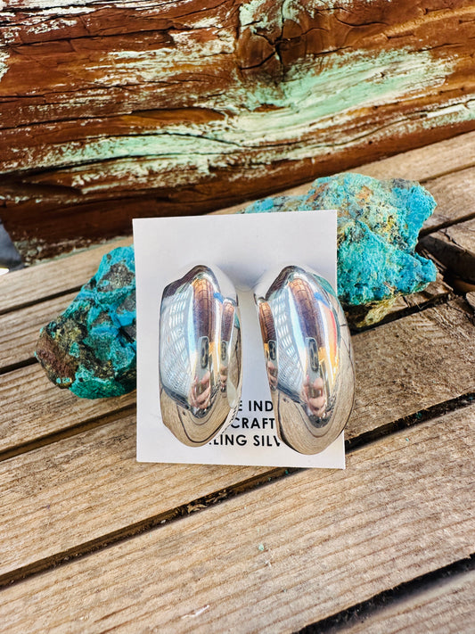 Handcrafted Sterling Silver Hoop Earrings