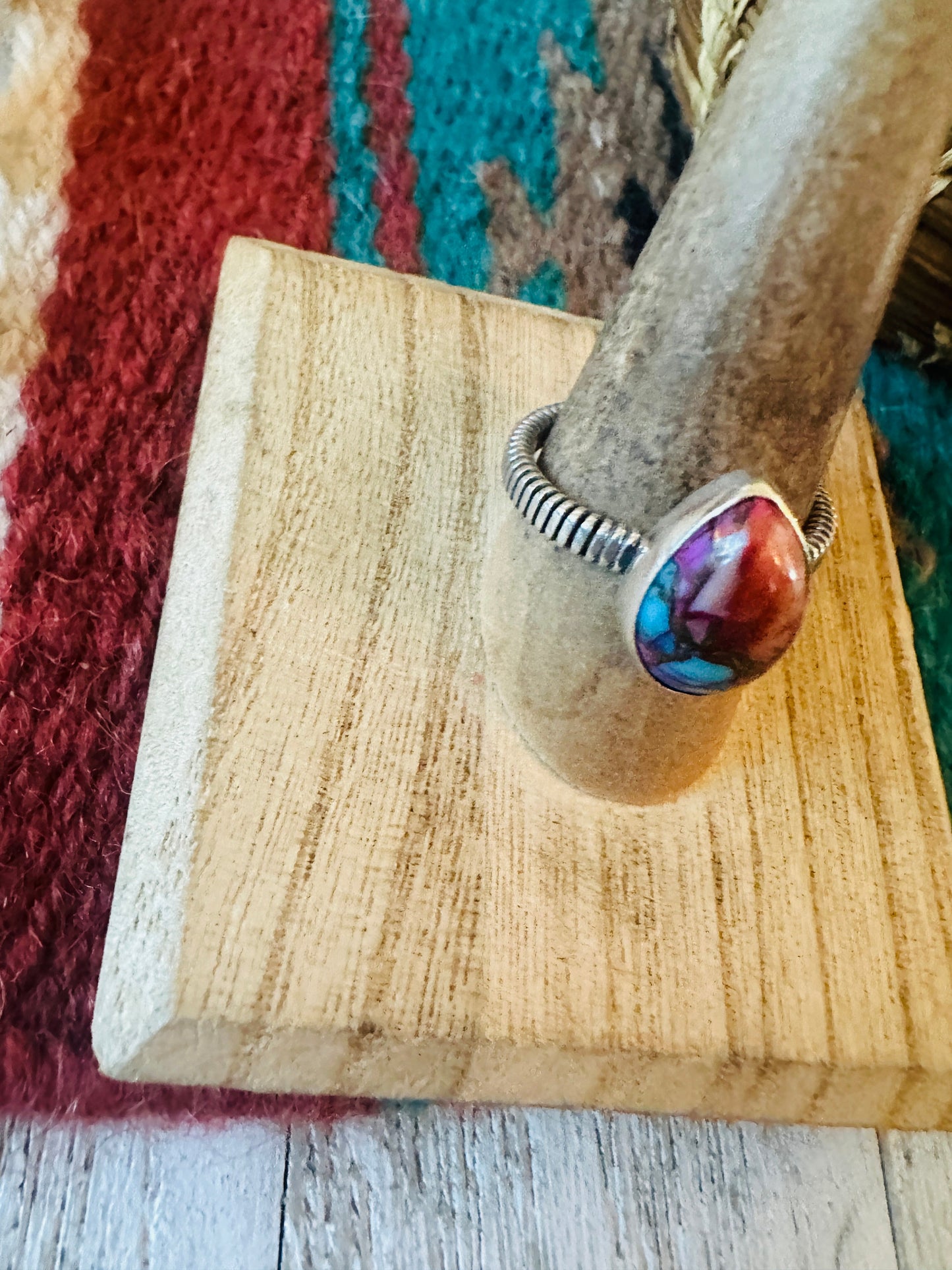 Handcrafted Sterling Silver & Pink Dream Mojave Teardrop Ring