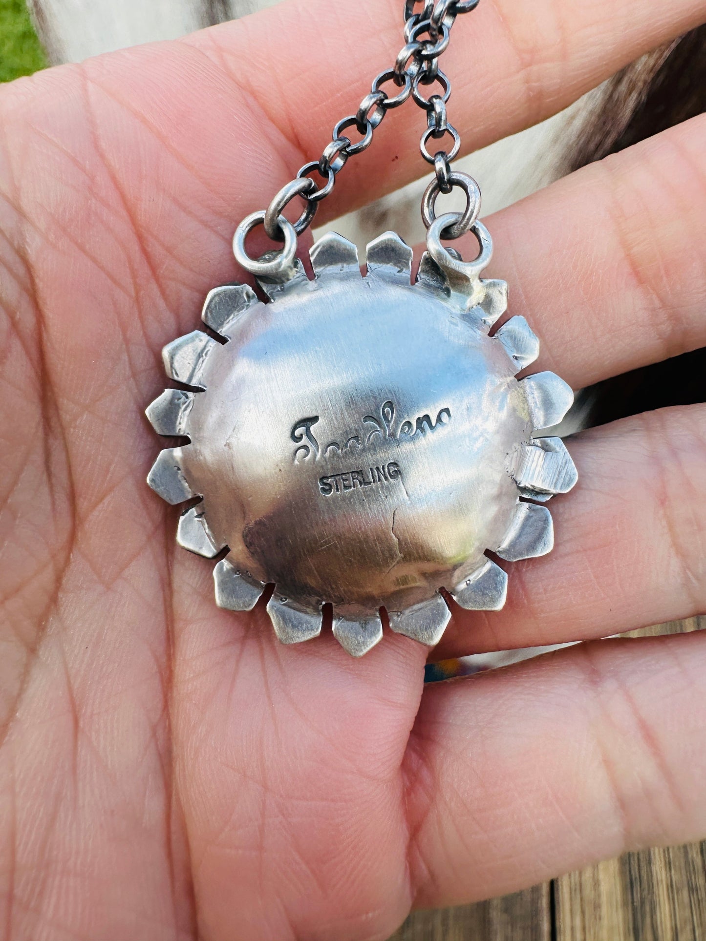 Handcrafted Sterling Silver Sunflower Necklace