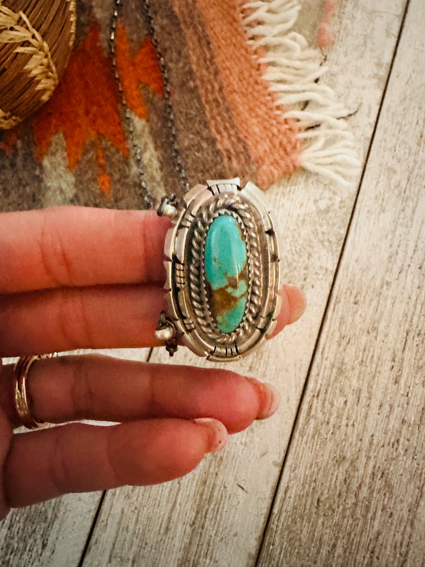 Handcrafted Sterling Silver & Kingman Turquoise Necklace