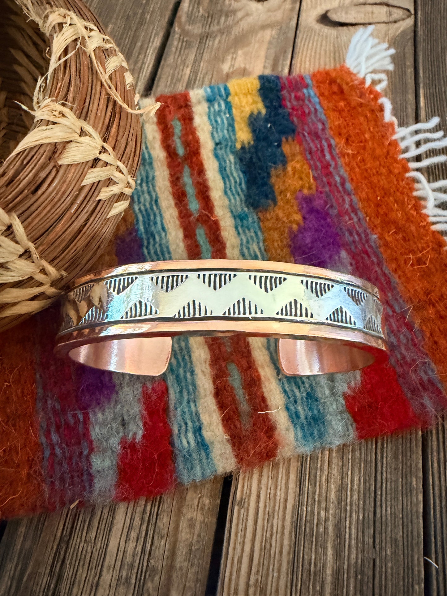 Handcrafted Copper & Sterling Silver Cuff Bracelet