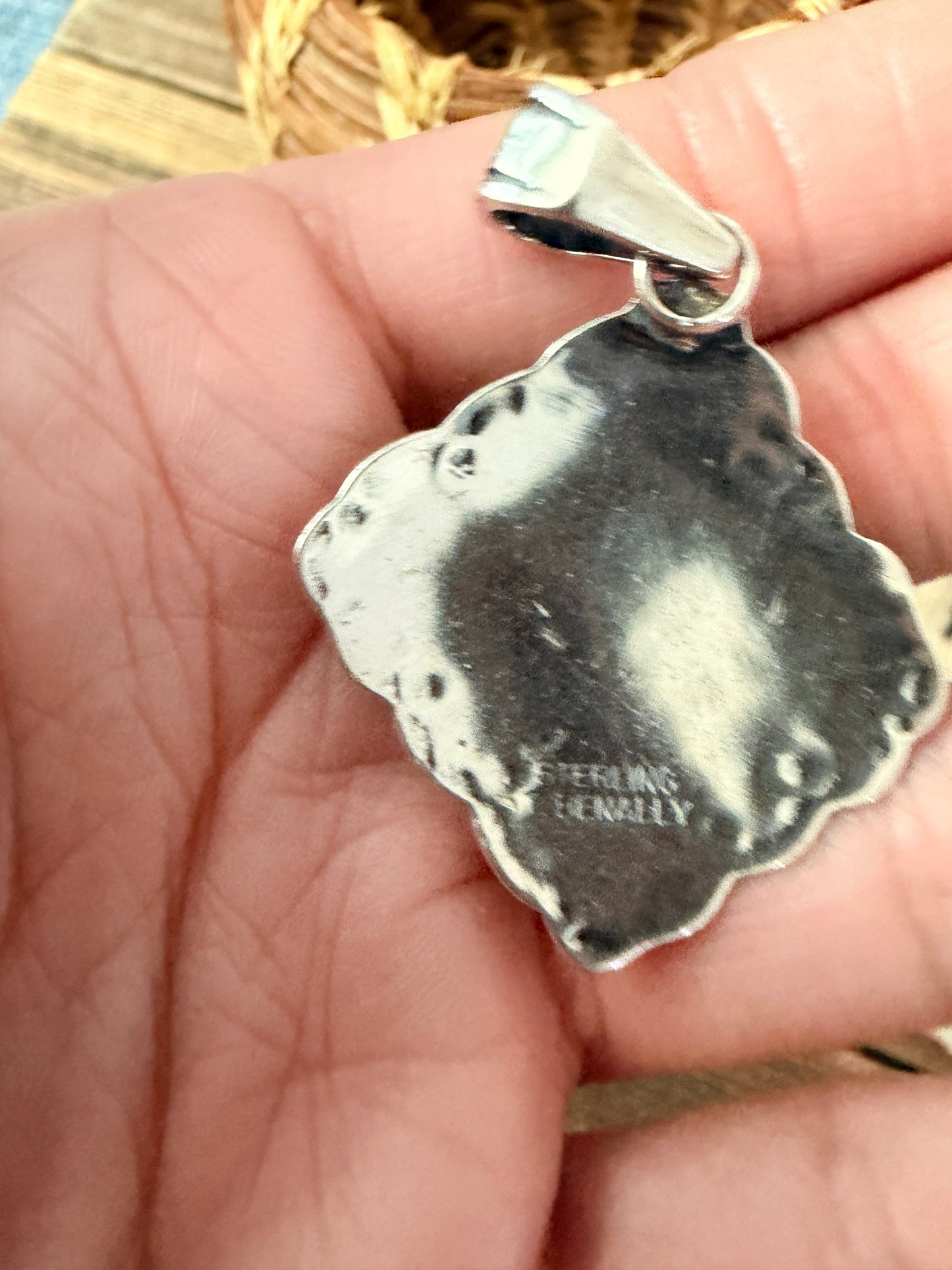 Handcrafted Sterling Silver and Multi Stone Cluster Bear Pendant by Tina Benally