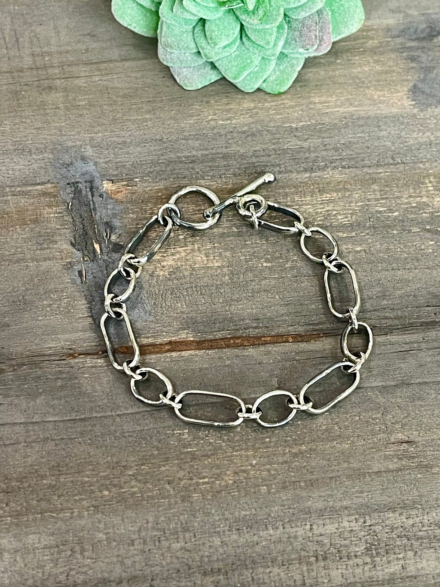 Handmade Beautiful Sterling Silver Link Bracelet 7.5 inch