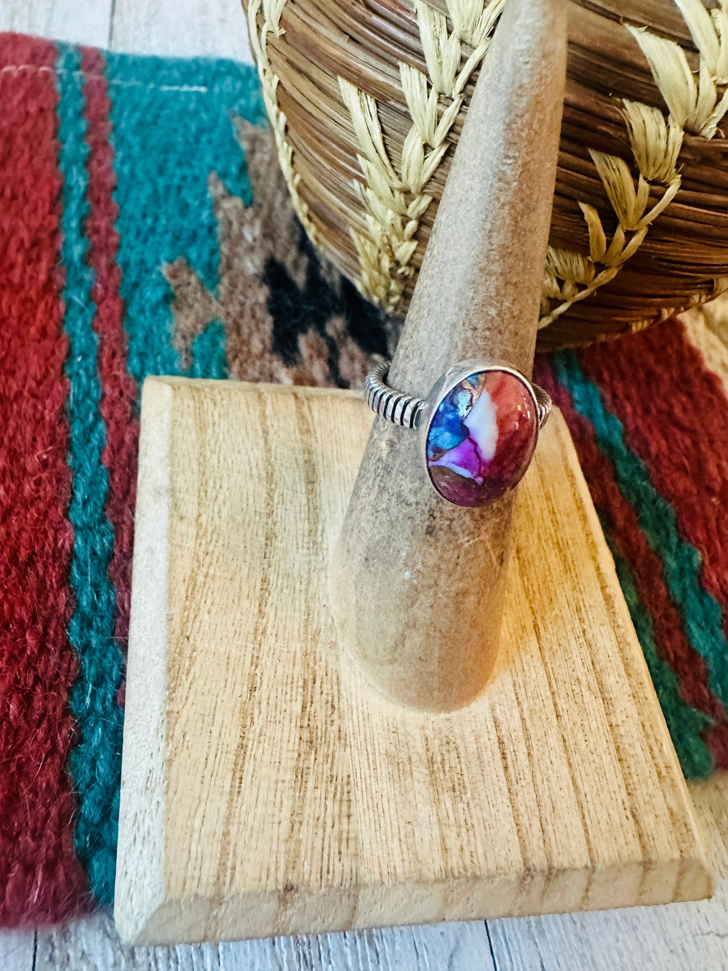 Handcrafted Sterling Silver & Pink Dream Mojave Oval Ring