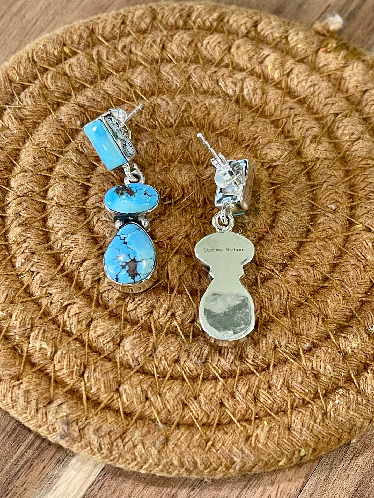 Handcrafted Sterling Silver & Golden Hills Post Dangle Earrings