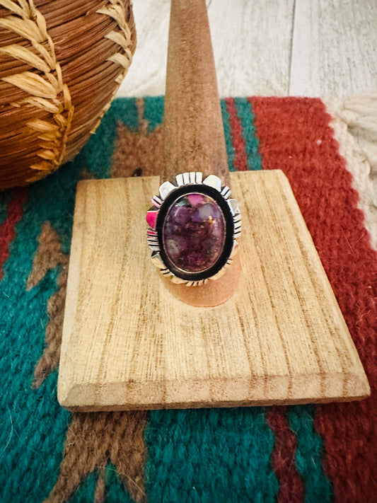 Handcrafted Sterling Silver & Pink Dream Mojave Adjustable Ring