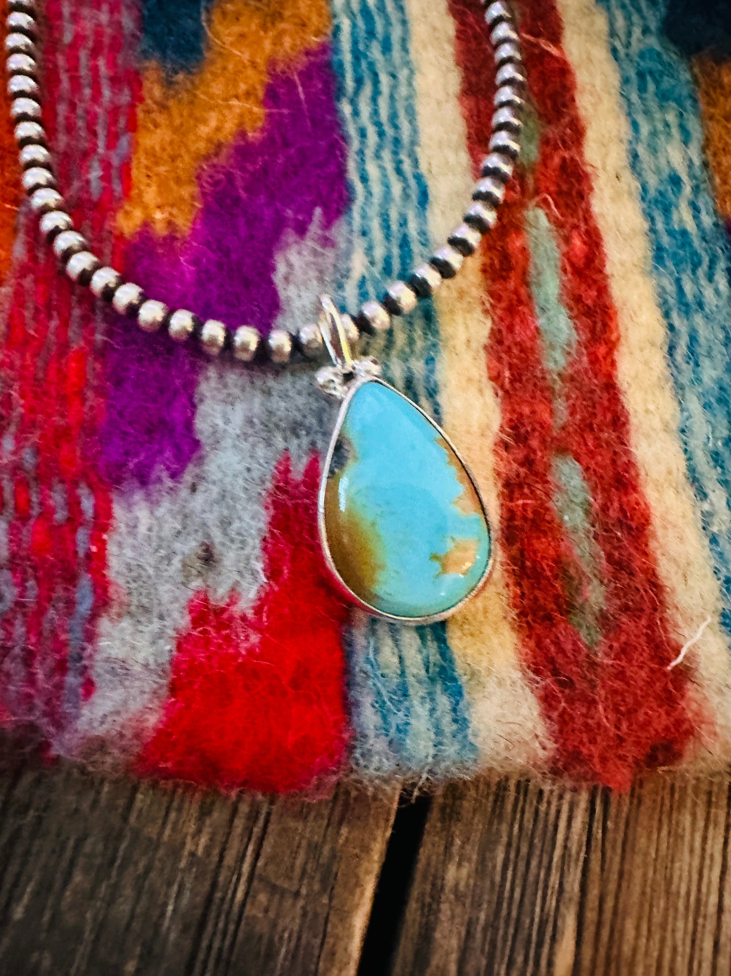 Handcrafted Sterling Silver & Turquoise Pendant