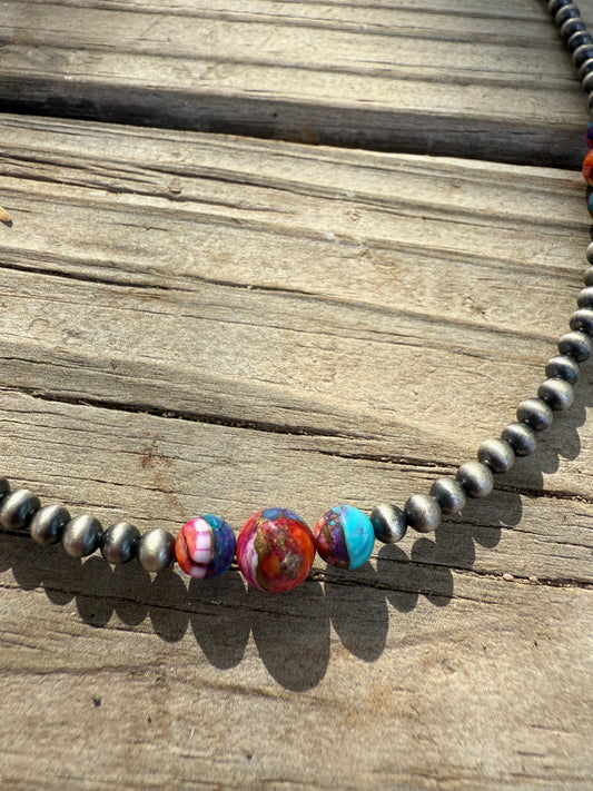 Handmade Pink Dream & Sterling Silver Beaded Necklace 18-20 inch