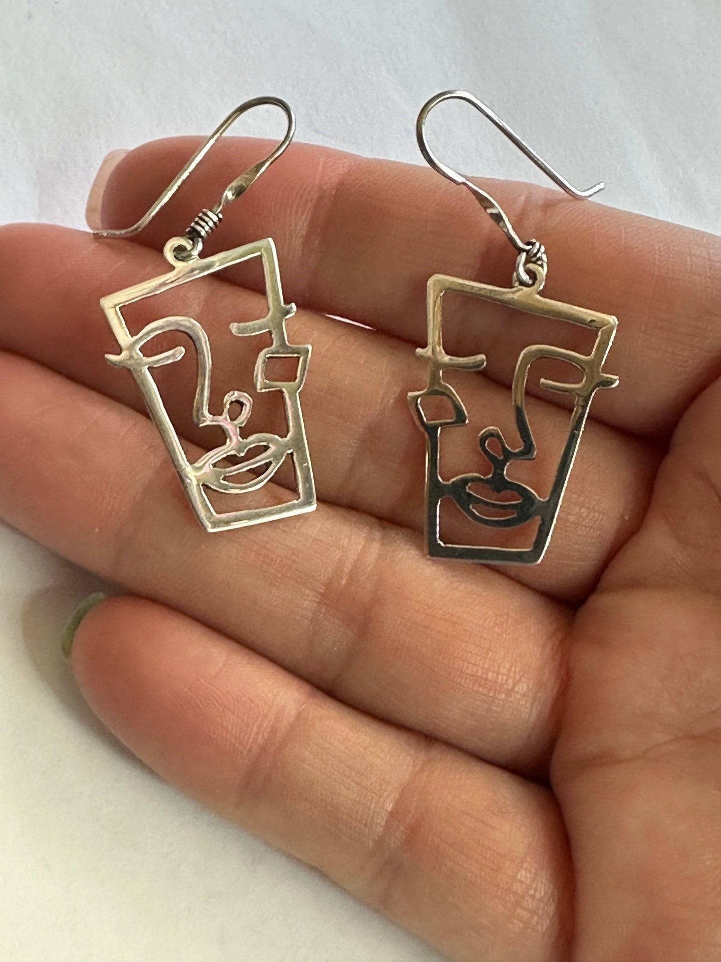 Quadrangle Face Earrings on Hook