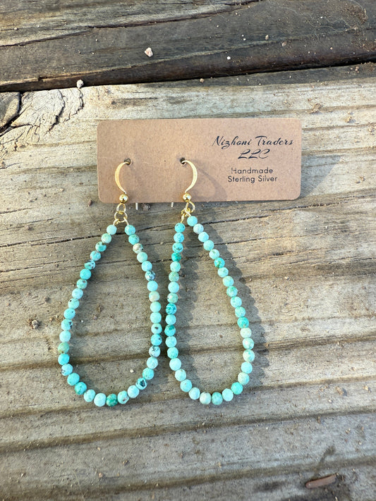 “The Golden Collection” Handmade 14k Gold Plated Turquoise FREEBIRD Earrings