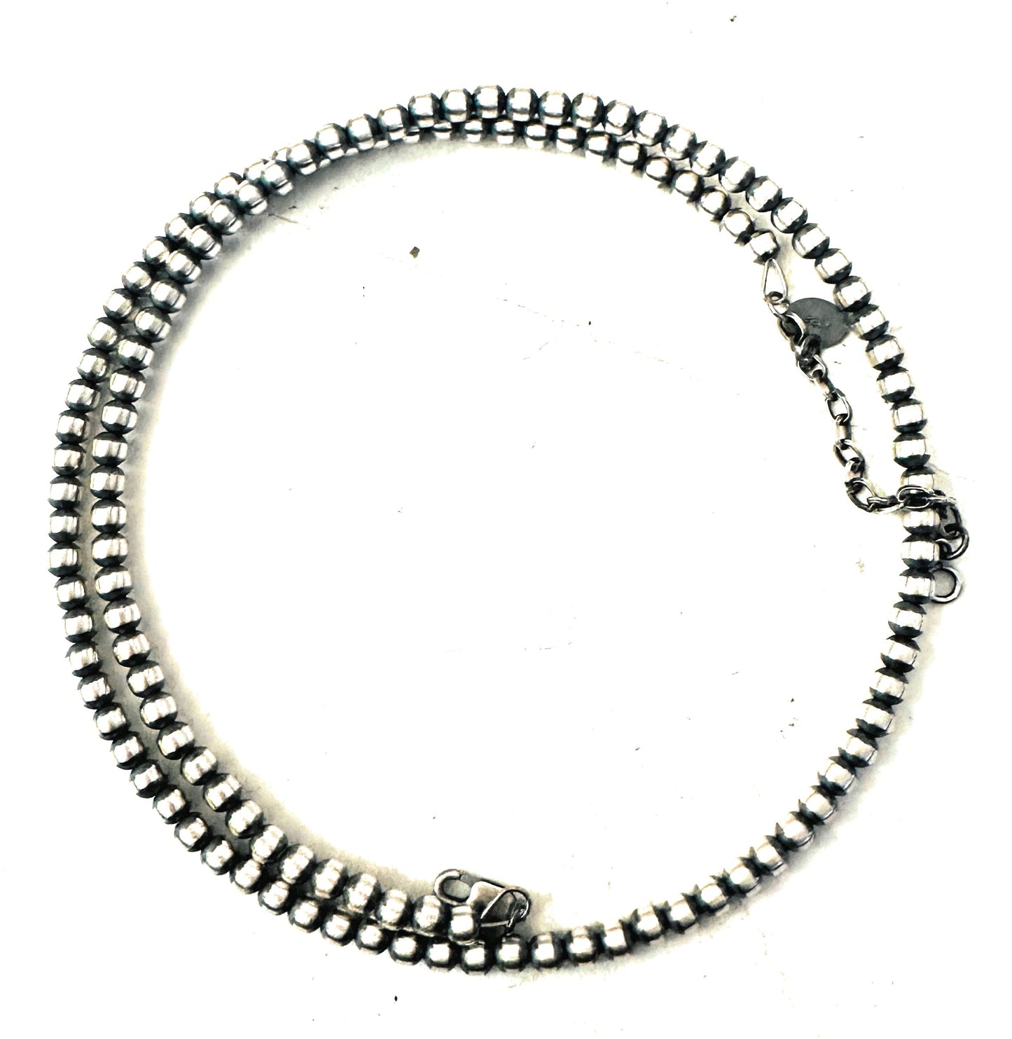 Handcrafted Sterling Silver Beaded Wrap Choker Necklace 5mm