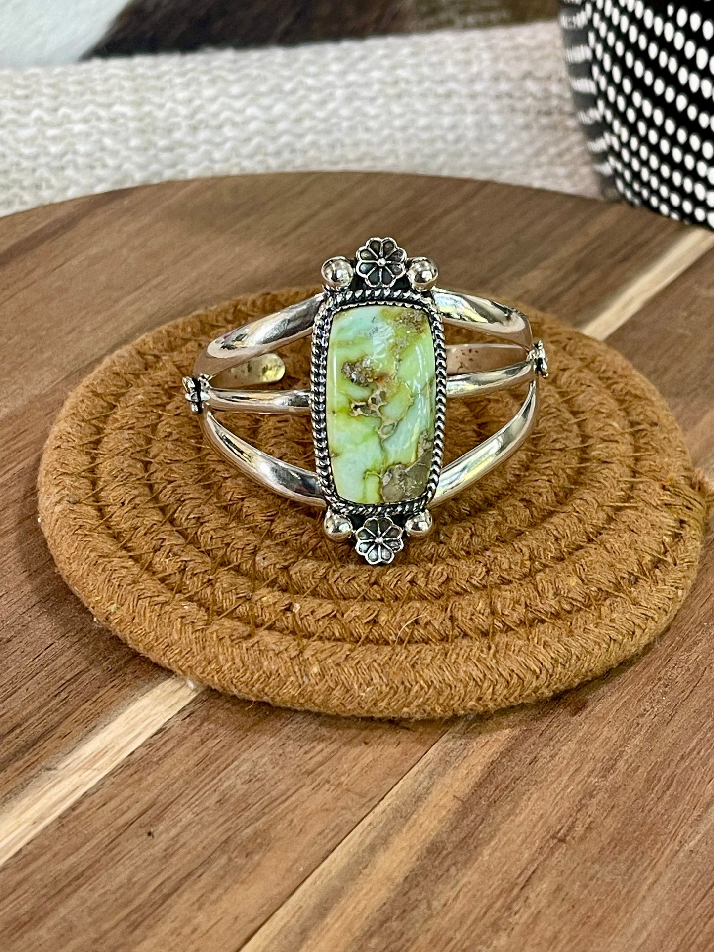 Gorgeous Handmade Sterling Silver & Palomino Cuff Bracelet