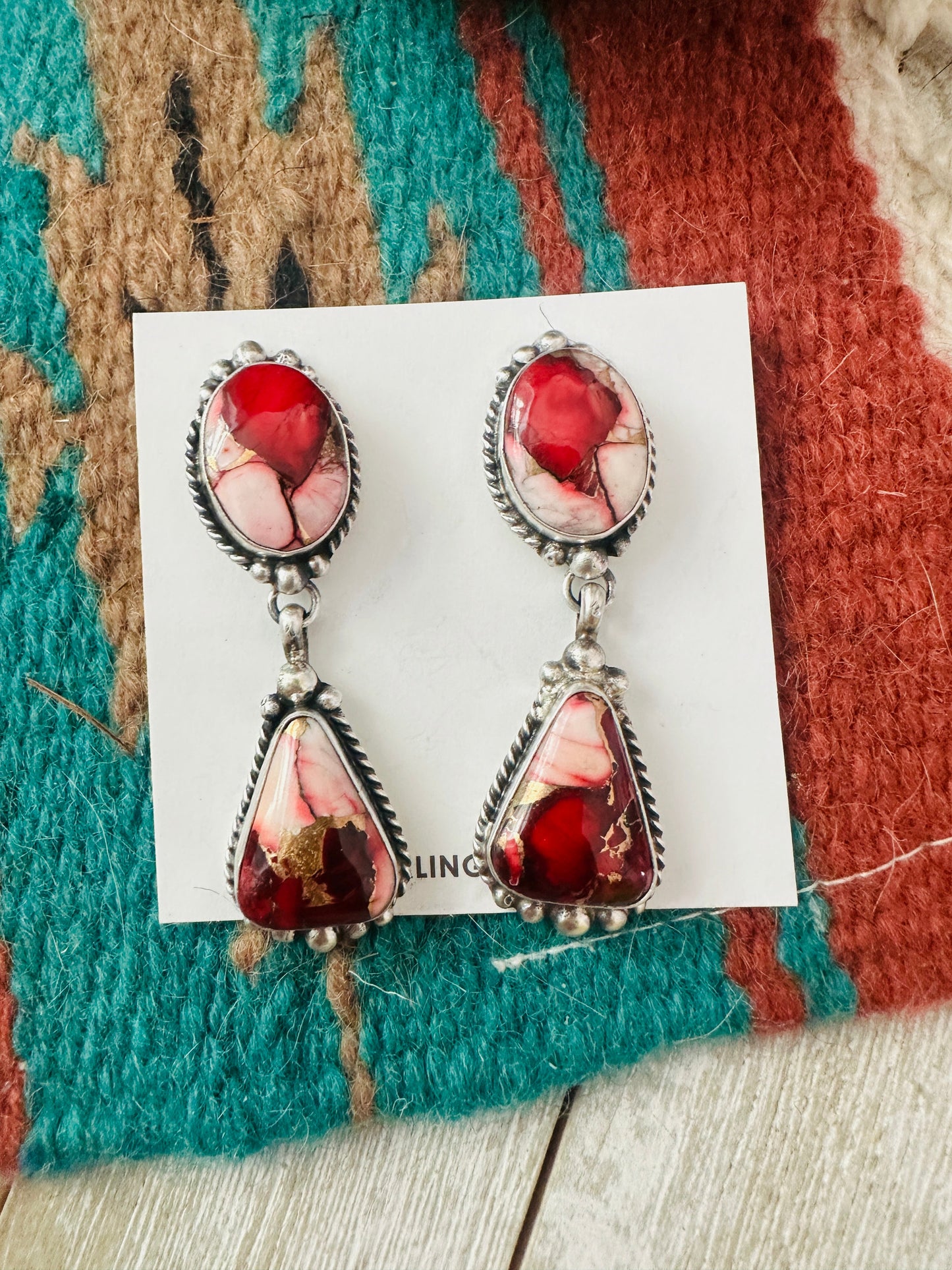 Handcrafted Rose Dahlia and Sterling Silver Dangle Earrings