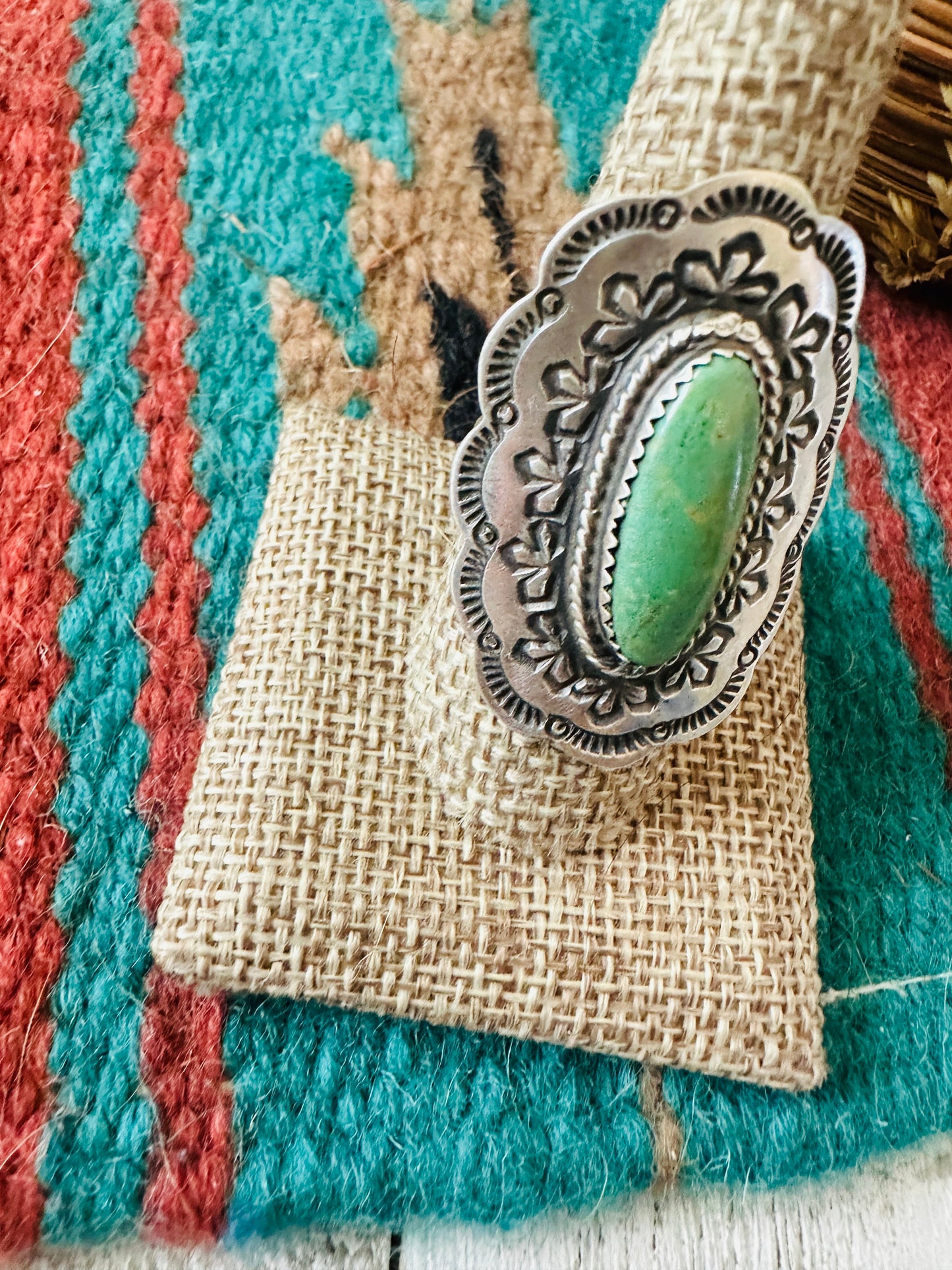 Handcrafted Turquoise & Sterling Silver Concho Ring