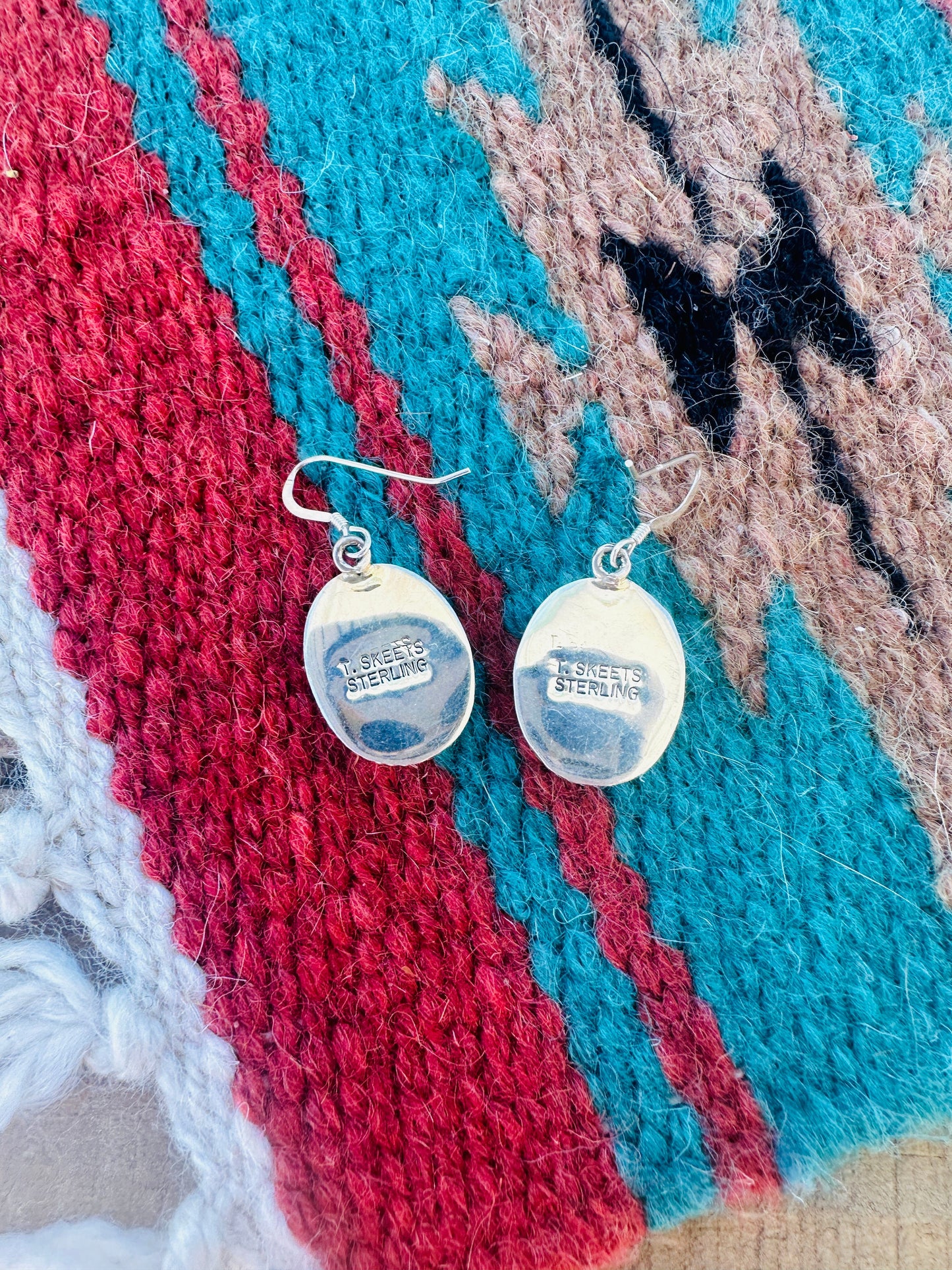 Handcrafted Rainbow Calsilica & Sterling Silver Oval Dangle Earrings