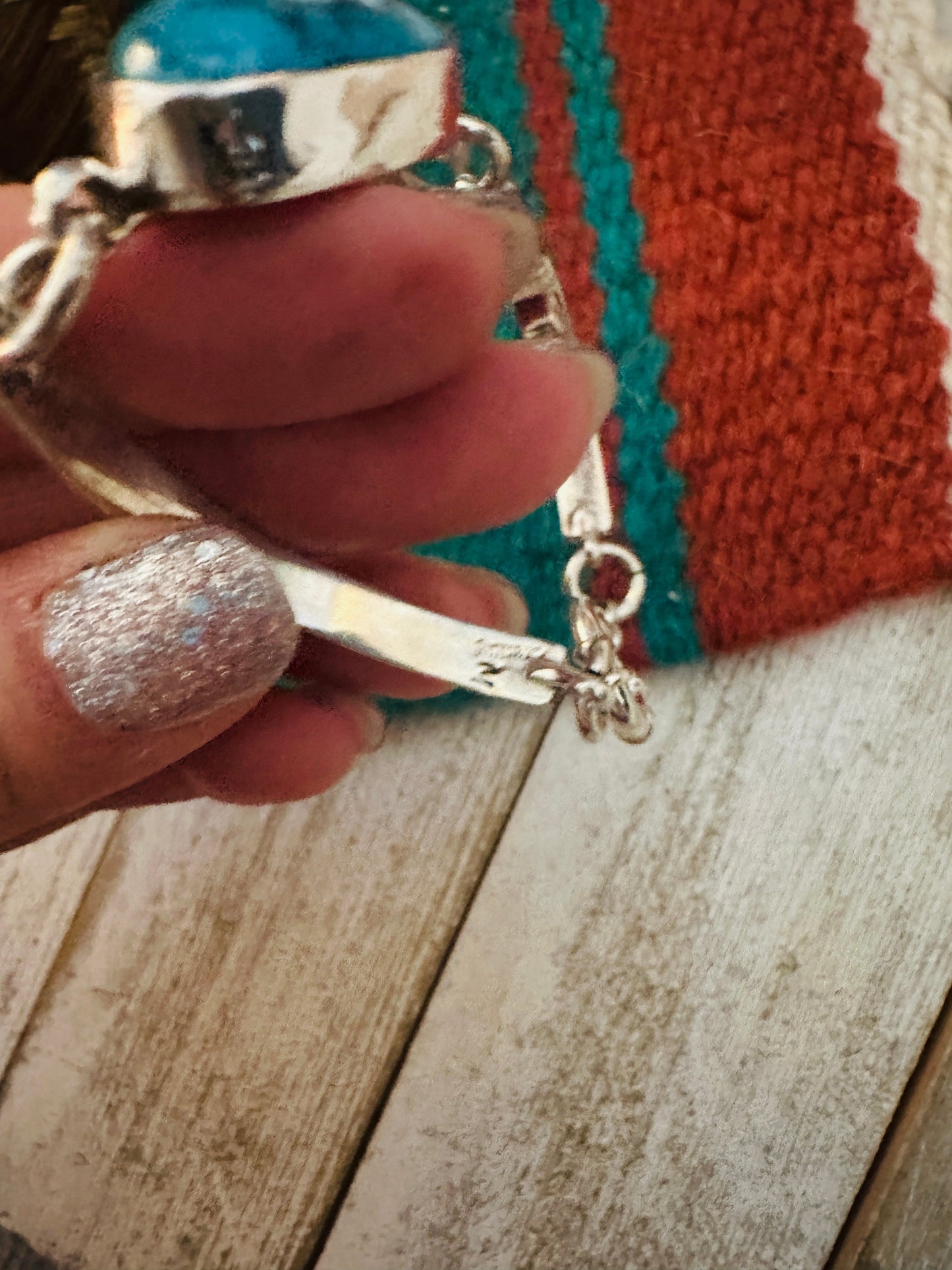 Navajo Turquoise & Sterling Silver Floating Link Bracelet