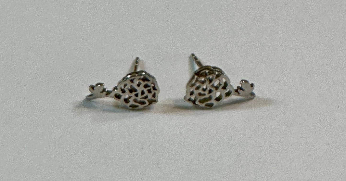 Sterling Silver Birthday Flower Stud Earrings October