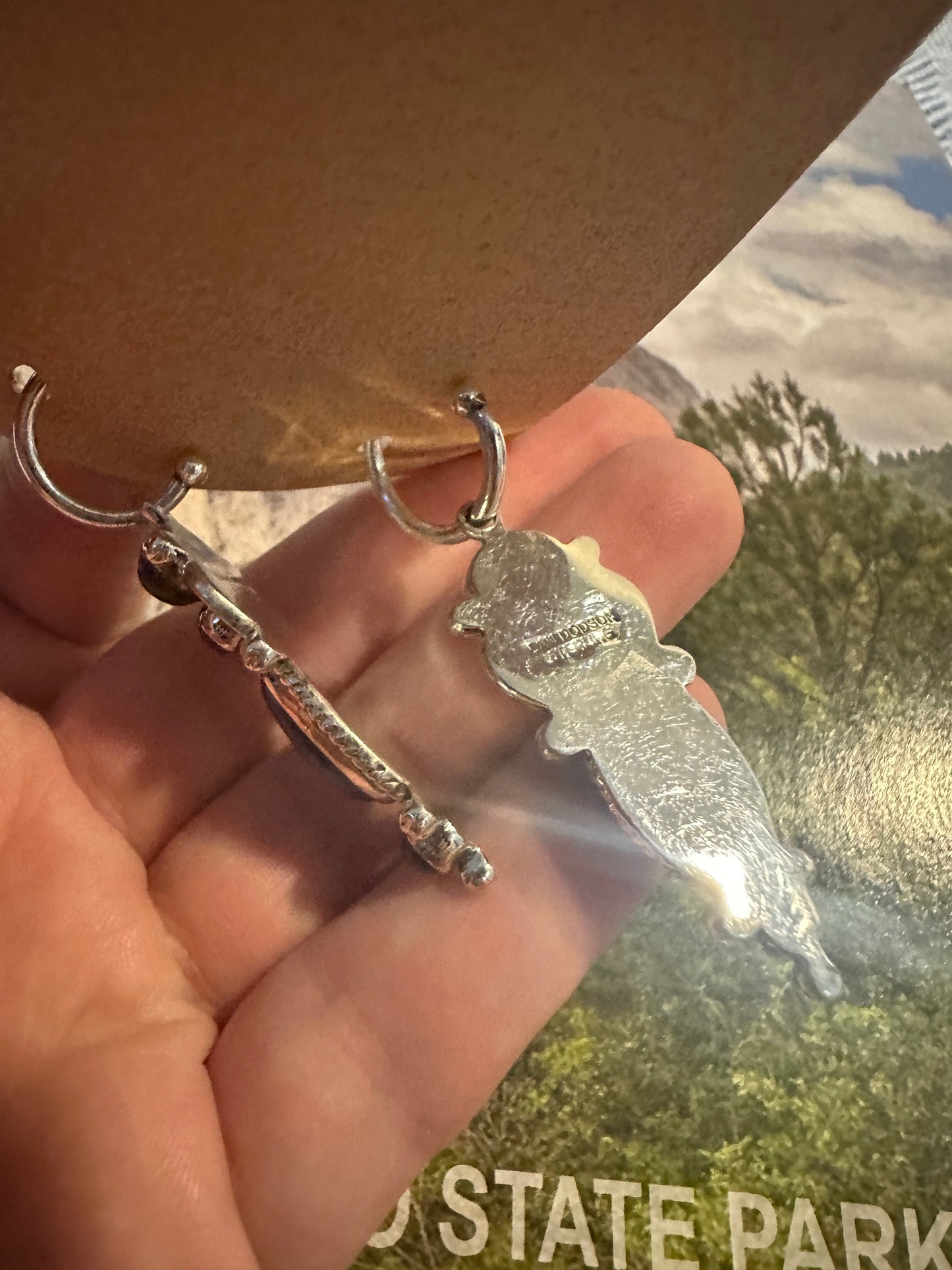 Handmade Sterling Silver Lapis Dangle Earrings By Dan Dodson