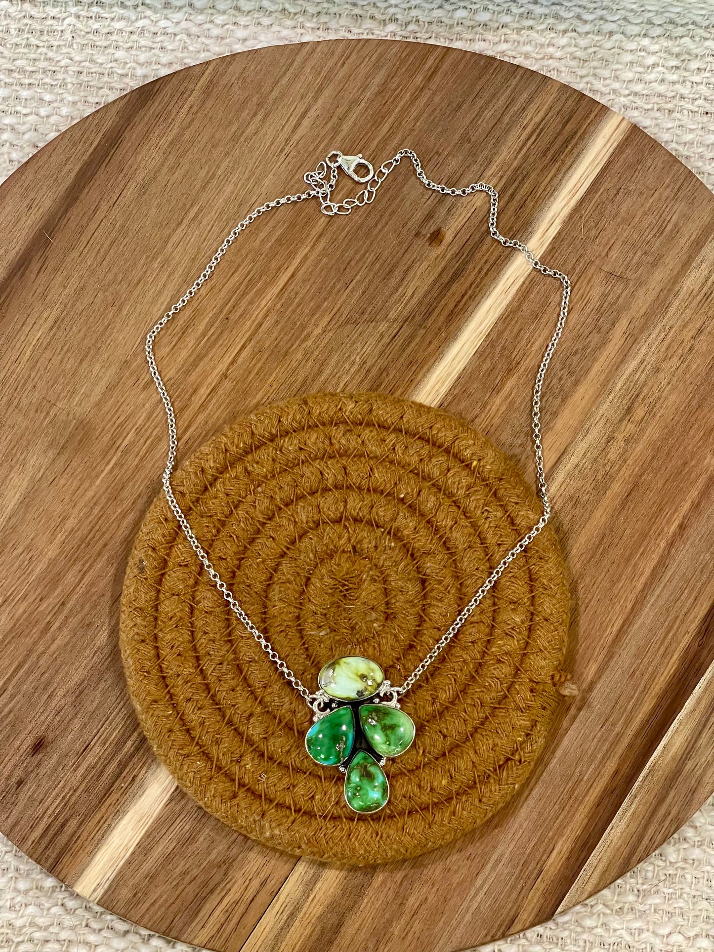 Handcrafted Sterling Silver, Sonoran Mountain Turquoise & Palomino Necklace