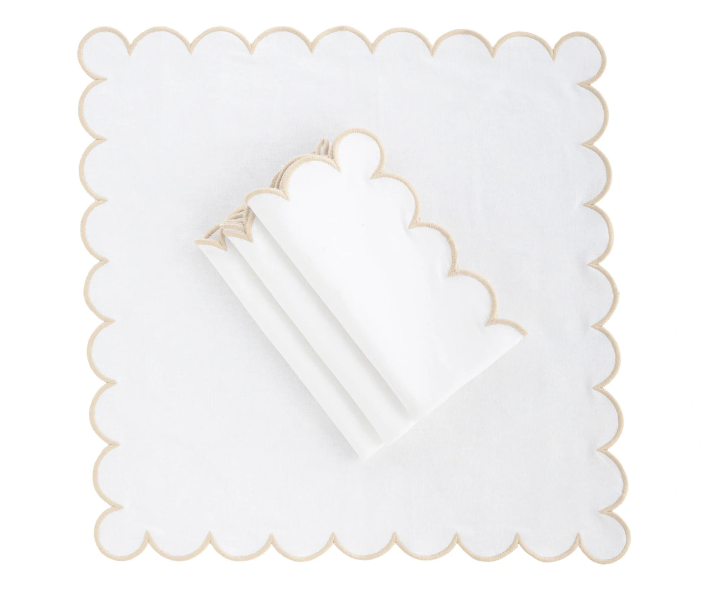 Linen Cloth Napkins - Scalloped