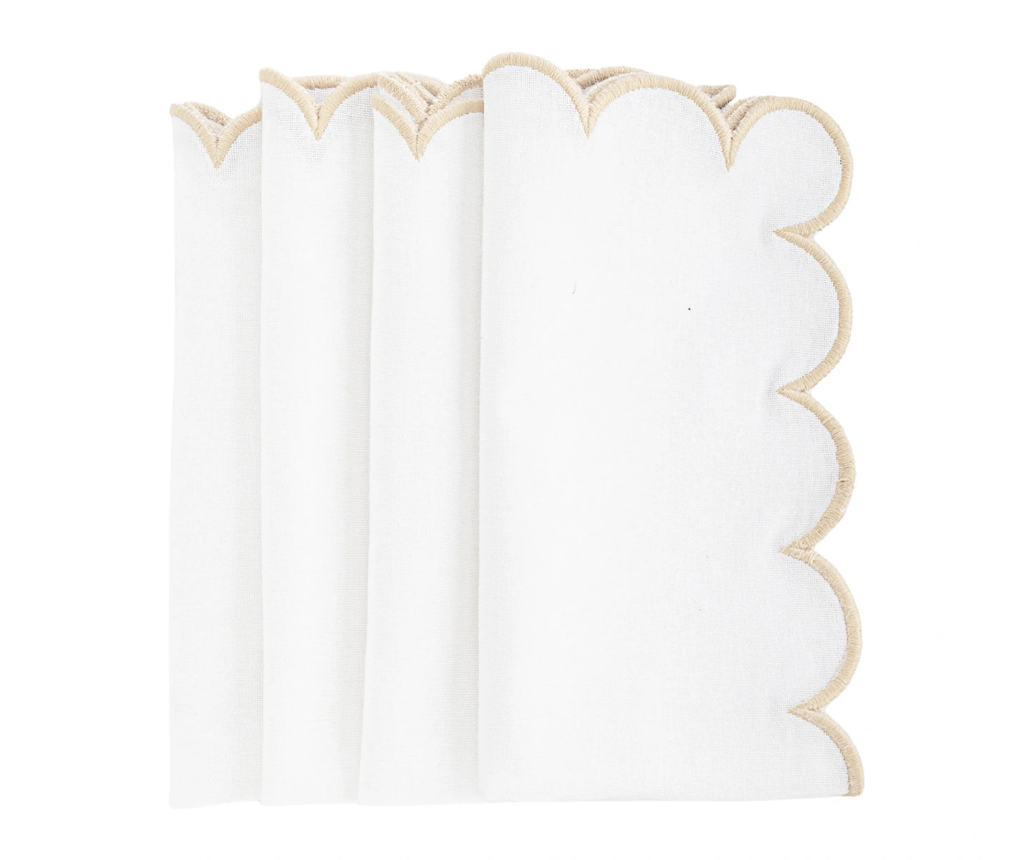 Scalloped Edge Napkins - Cut Work Napkin