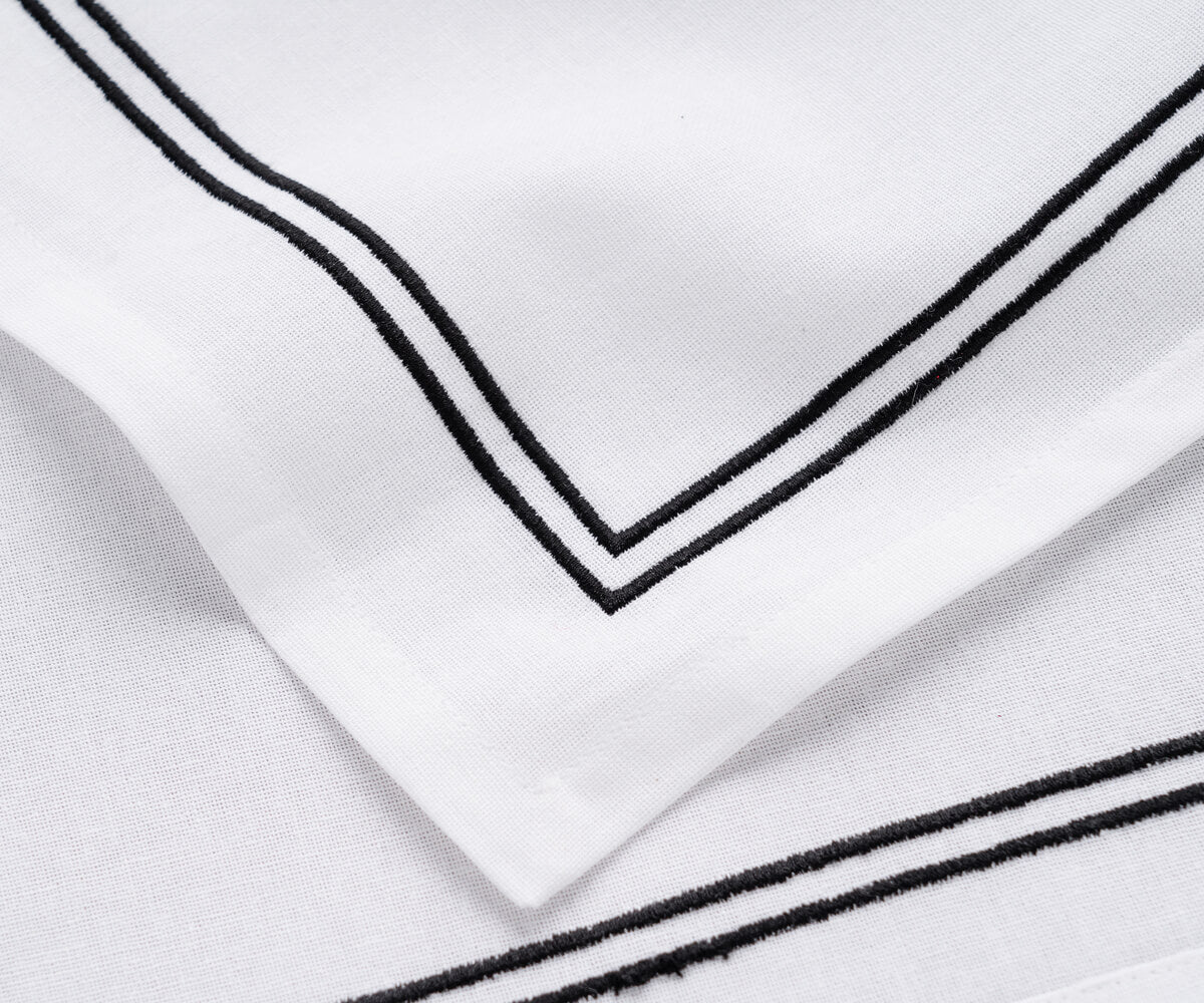 Embroidery Napkins - Black Dinner Napkins