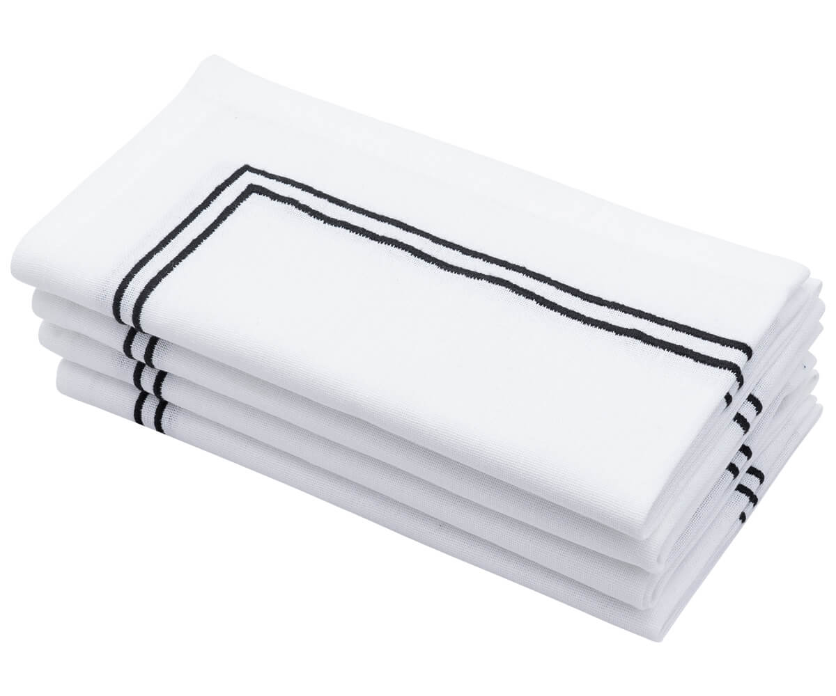 Embroidery Napkins - Black Dinner Napkins