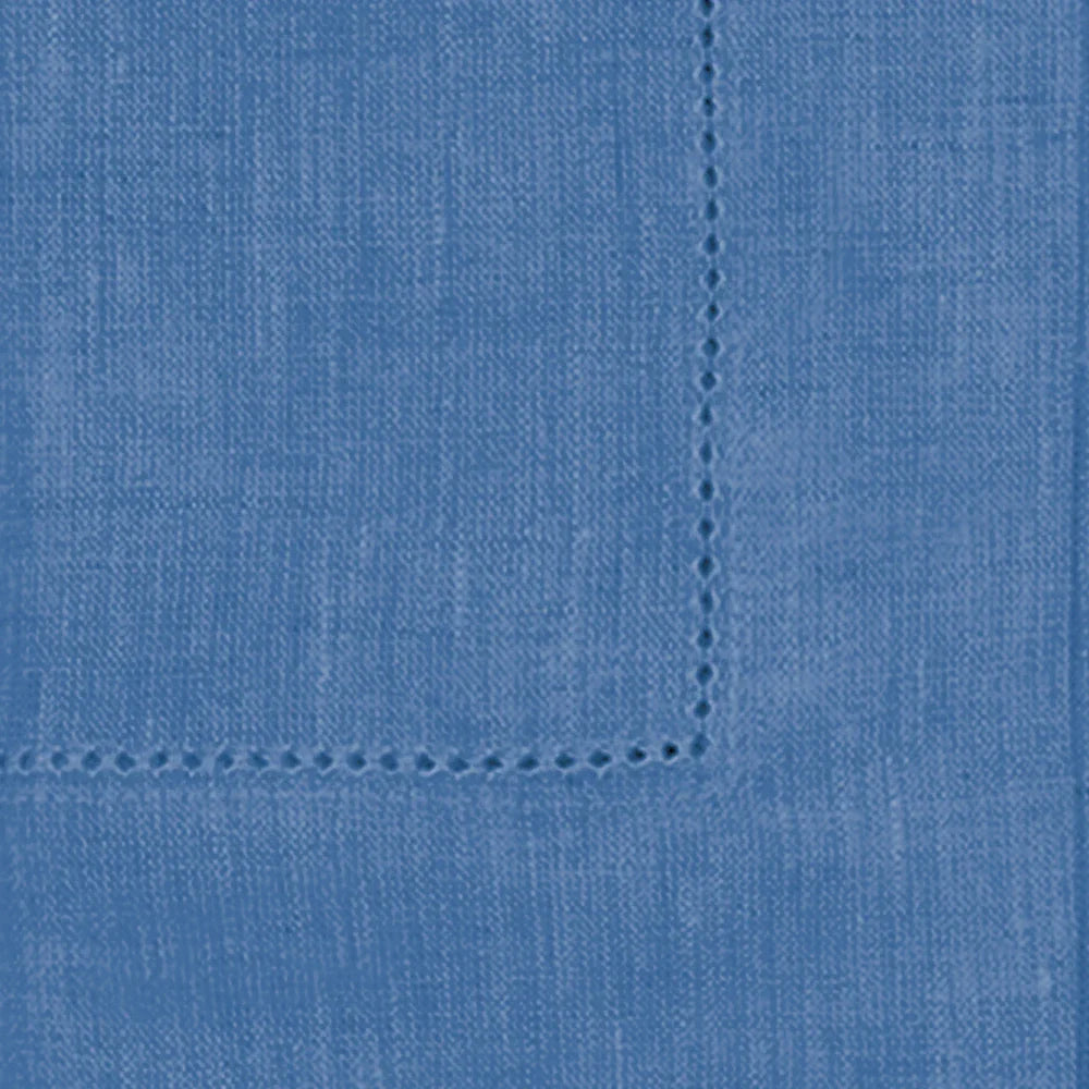 Hemstitched Linen Napkins - Blue
