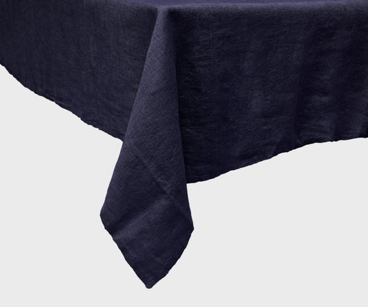 Dark Blue Linen Tablecloth
