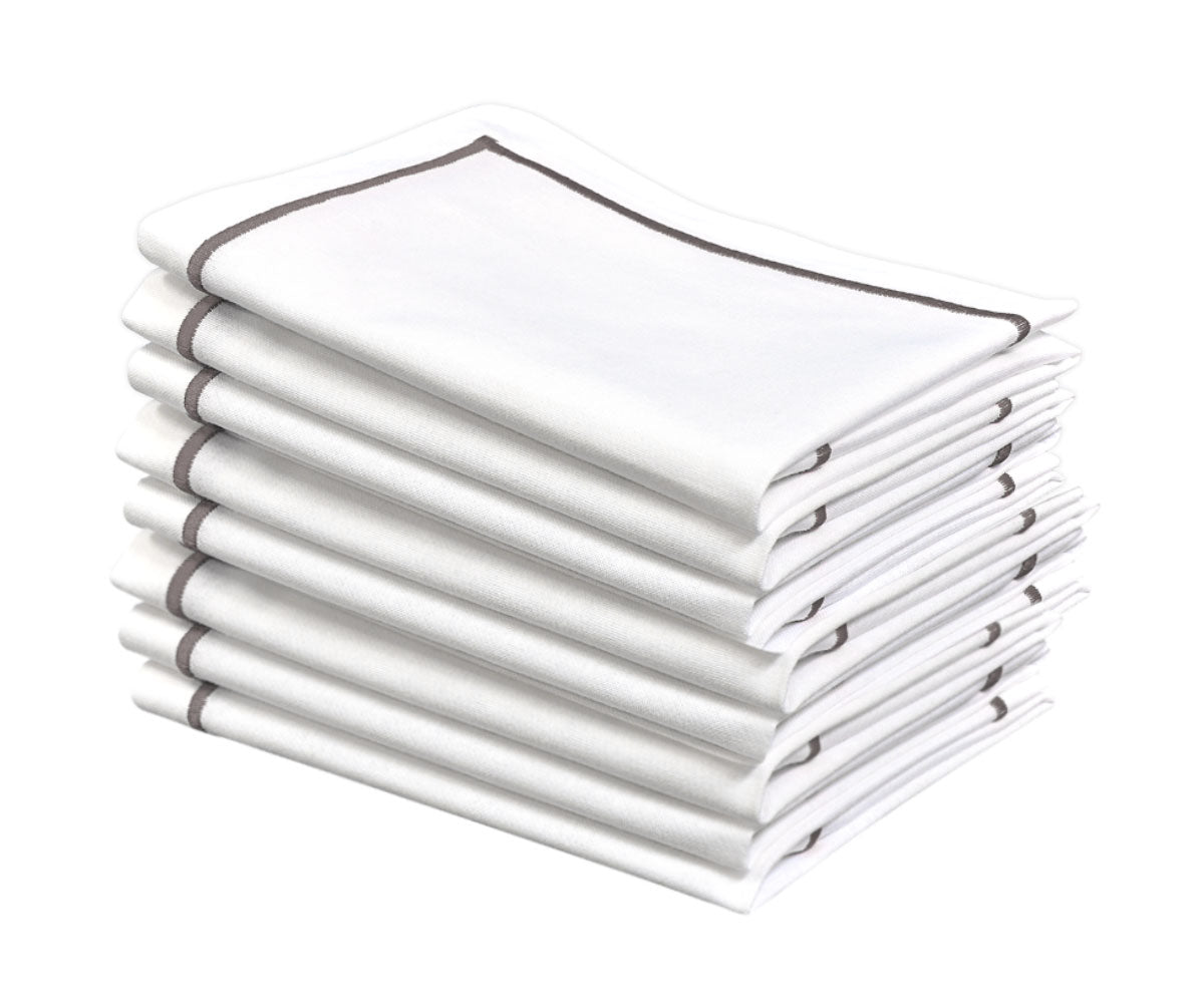 Gray Embroidery Napkins - Line Design