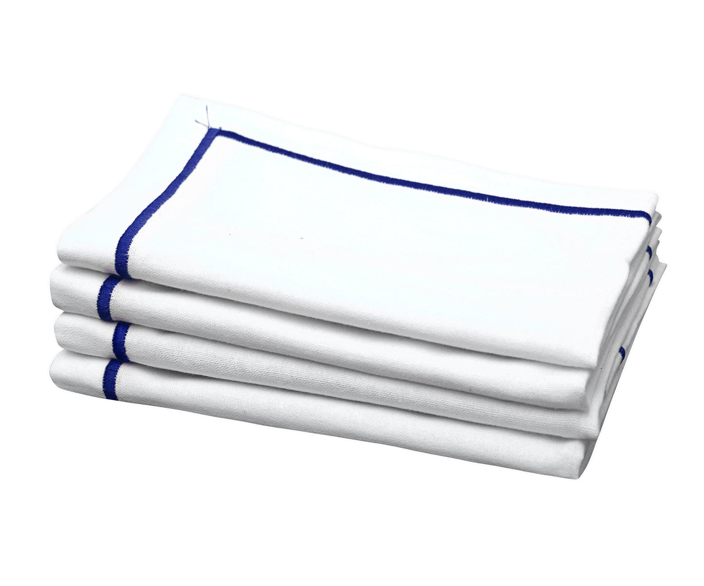 Royal Blue Embroidery Napkins - Line Design